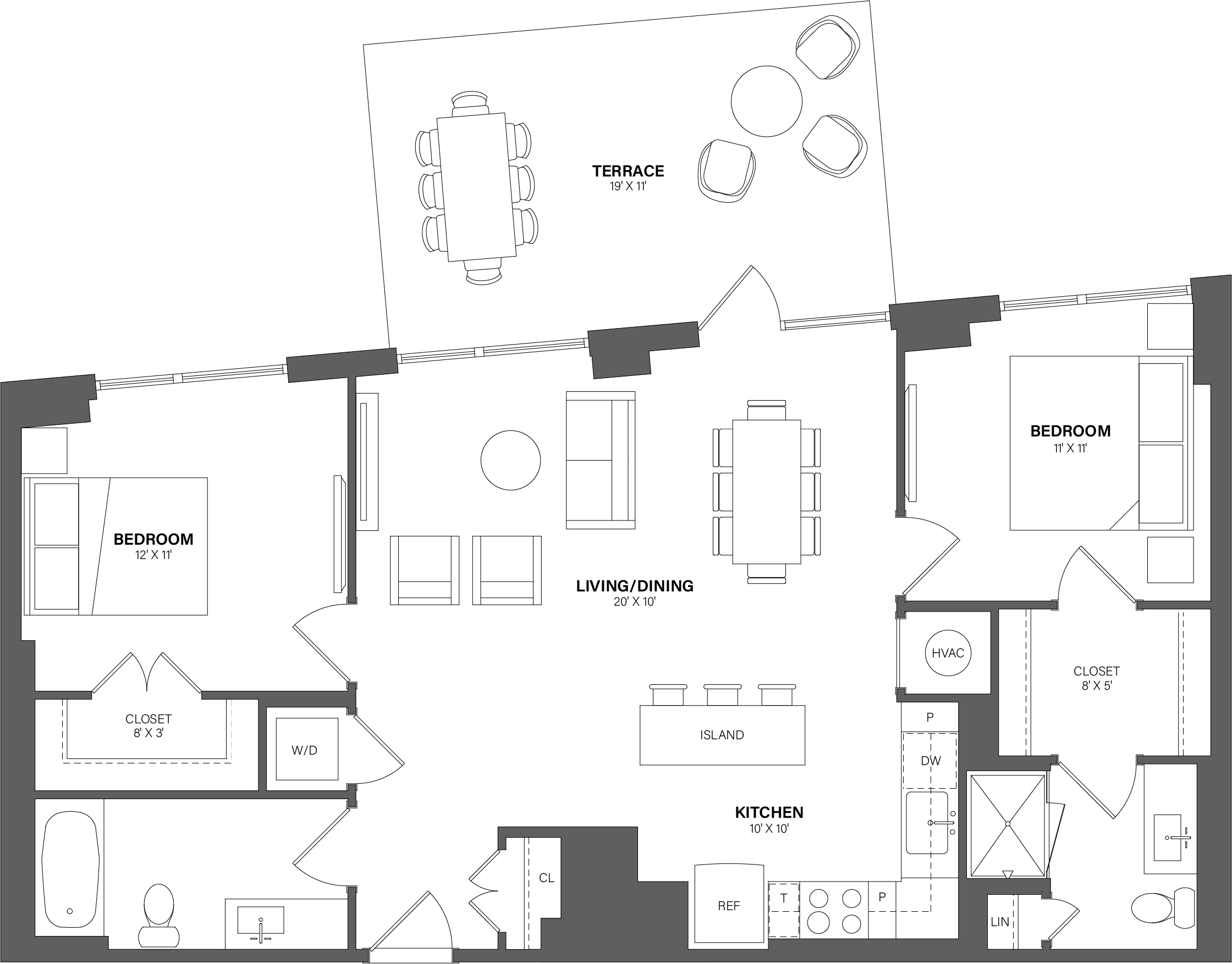 Floorplan image of apartment 1205